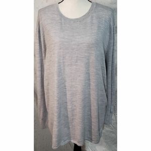 Aritzia Babaton Edmund Sweater Merino Wool  Gray White Tunic